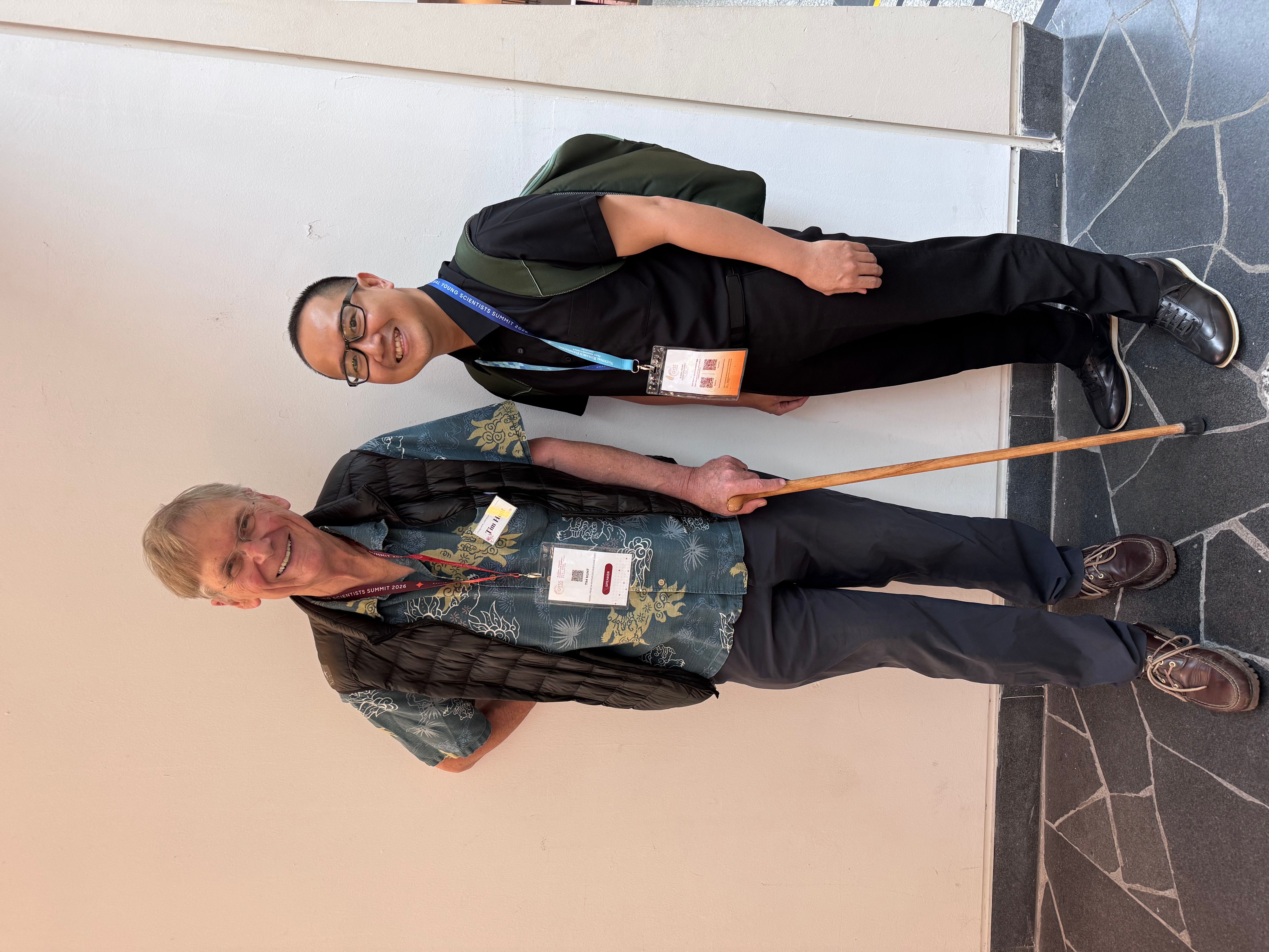 Dr. Linh Duong with Sir Tim Hunt at GYSS 2026